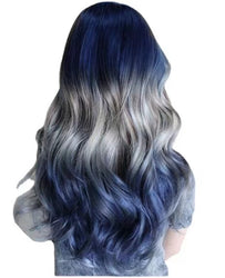 Peluca azul degradado de 26 pulgadas de Mermaid Vibes para mujer: rizada, ondulada y linda; Perfecto para uso diario y fiestas.