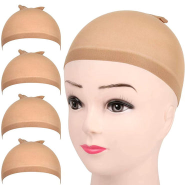 Gorros de peluca desnudos para mujer, nailon elástico, encaje frontal, gorros de media con bandas elásticas