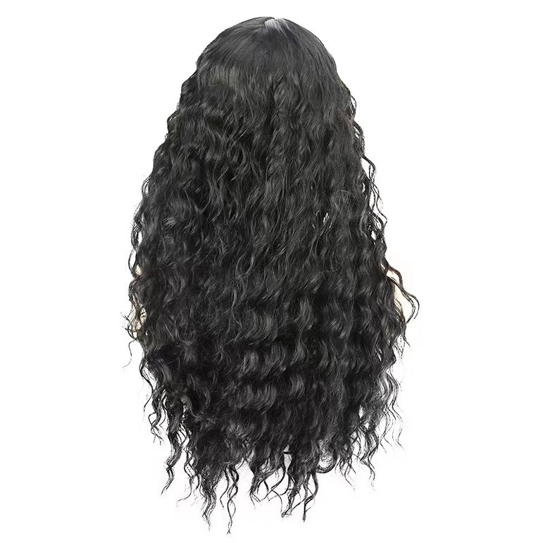 Pelucas rizadas para mujeres negras, peluca rizada Afro negra, pelucas delanteras de encaje, peluca sintética ondulada larga